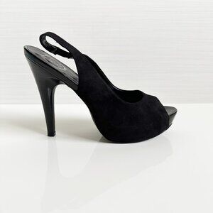 Jessica Simpson Agyness 2 Platform High Heel Pumps Slingback Suede Sandal Size 8